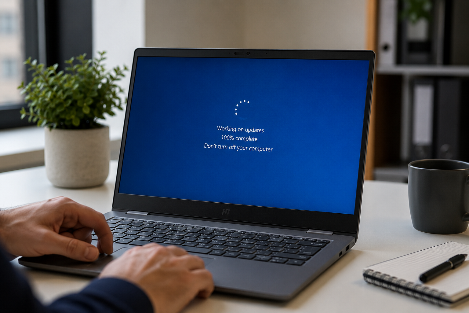 Laptop screen frozen on Windows update progress after the update broke the system
