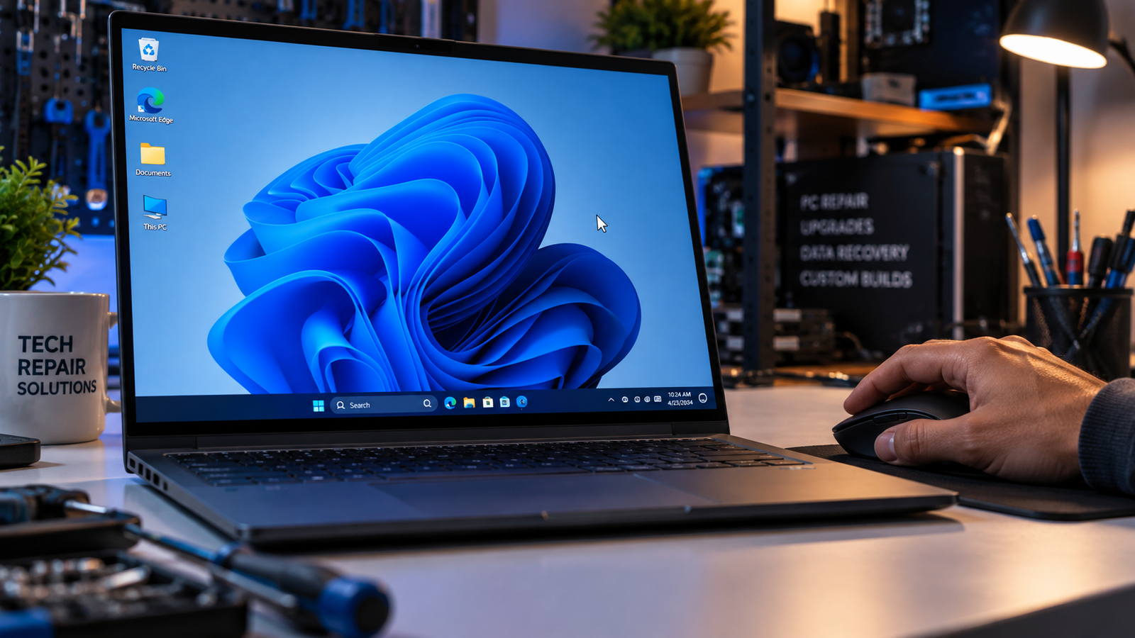 Windows 11 laptop screen frozen while mouse cursor still moves on the display